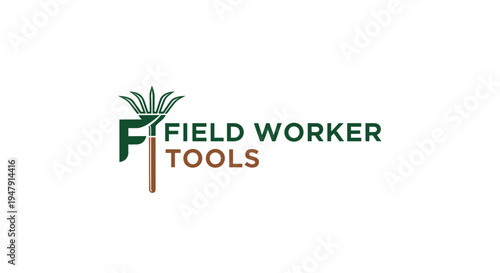 Field worker tools logo design.