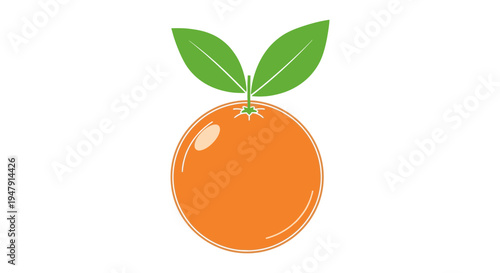 Fresh orange fruit with green leaves.
