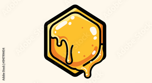 Golden Honeycomb with Dripping Honey 3.
