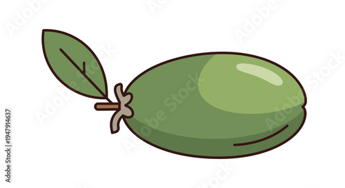 Olive fruit with green leaf.