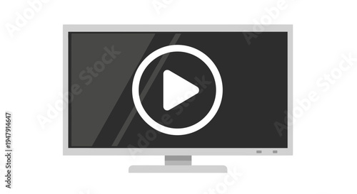 Play button on television screen.