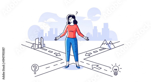 Woman Wearing Virtual Reality Headset.