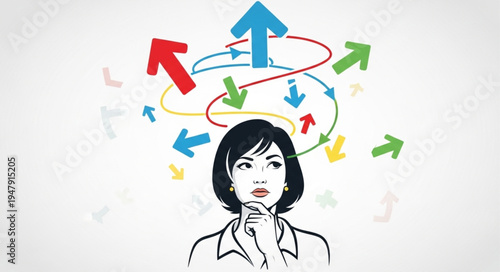 Woman with confused thought process.