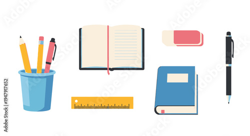 School supplies on a white background 12.