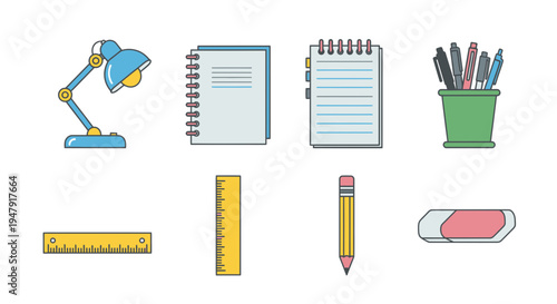 School supplies on white background 8.