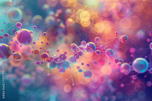 Endorphin Molecular Network Bright Abstract Background