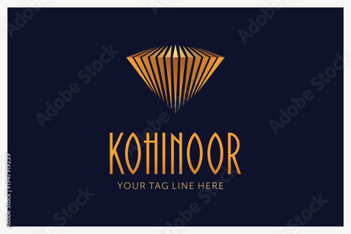 Luxury Kohinoor-Inspired Diamond Logo, Premium Royal Brand Identity Design