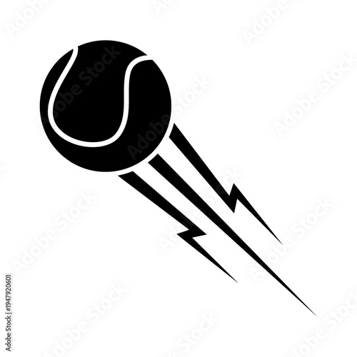 Tennis ball icon vector. Tennis Illustration sign. Tennis ball in flight symbol. Sport logo.