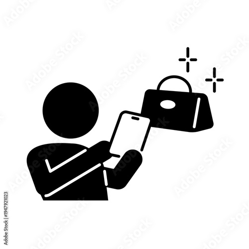 スマホでネットショッピングをしている人のアイコン