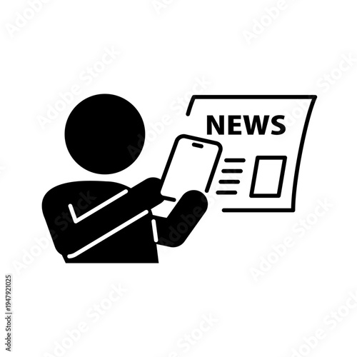スマホでニュースを確認している人のアイコン