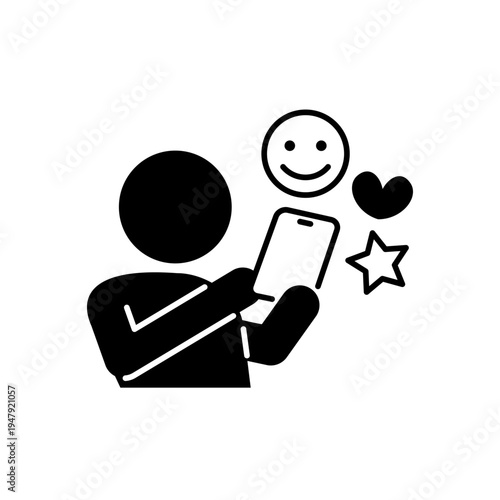 スマホでスタンプを送っている人のアイコン