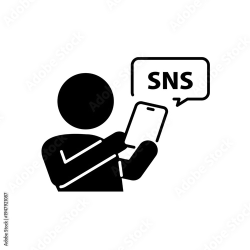 スマホでSNSのやりとりをしている人のアイコン