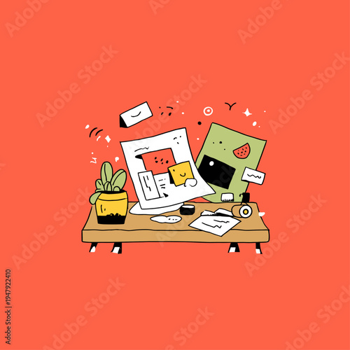 Brutalist DIY Zine Layout with Cut-and-Paste Collage Aesthetic