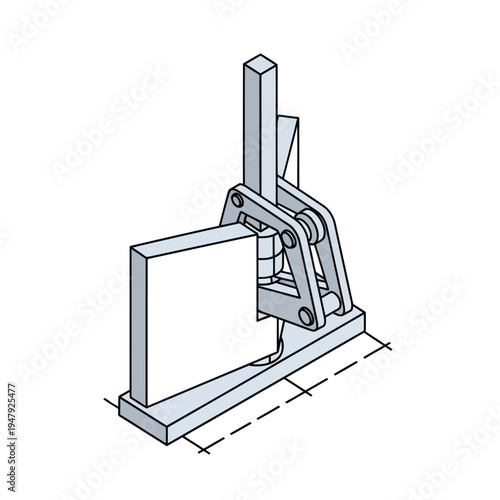 Metal Mechanical Device with Hinge and Lever.