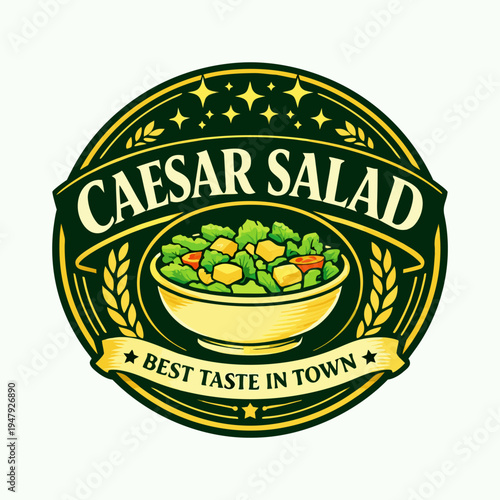 Caesar salad logo vector design