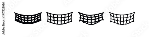 Abstract Goal Net and Sports Mesh Icon Set