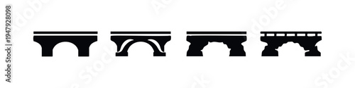 Architectural Archway and Bridge Support Icon Set