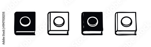 Knowledge and Education Book Icons, Learning and Wisdom Symbol Set for Study