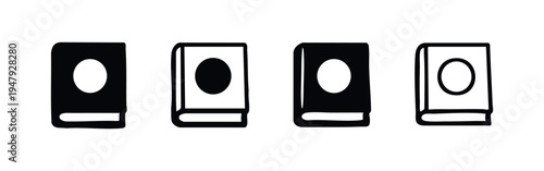 Simple Knowledge Book Icon Set, Education and Learning Symbol for Information