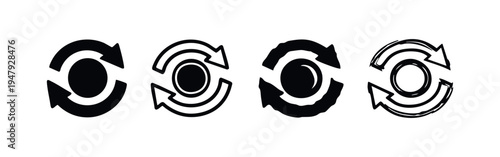 Recycle, Refresh, or Reload Circular Arrow Icons Set in Various Styles