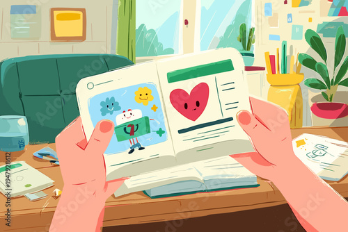 Hands Holding a Handmade Zine Comic About Healthcare and Authenticity