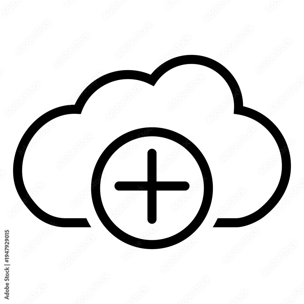 Obraz premium Cloud service vector icon. Cloud storage Illustration sign. Database symbol. Cloud drive logo.
