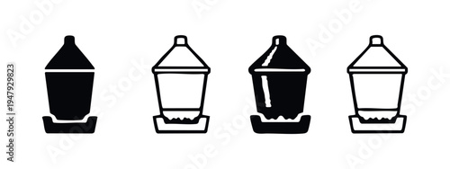 Water Filter Pitcher Doodle Icons Collection
