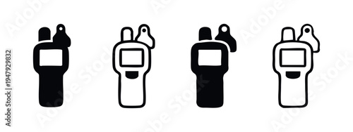 Portable Walkie Talkie Icons in Doodle Style