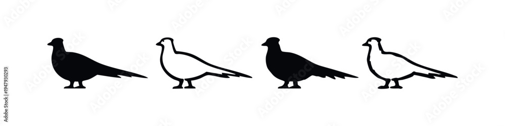 Obraz premium Elegant Pigeon and Dove Vector Silhouettes Collection for Graphic Design