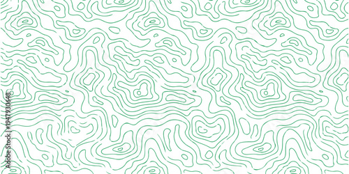 Green topographic contour lines abstract seamless pattern