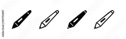 Hand Drawn Pen and Digital Stylus Icon Set