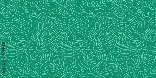Green topographic contour lines abstract seamless pattern