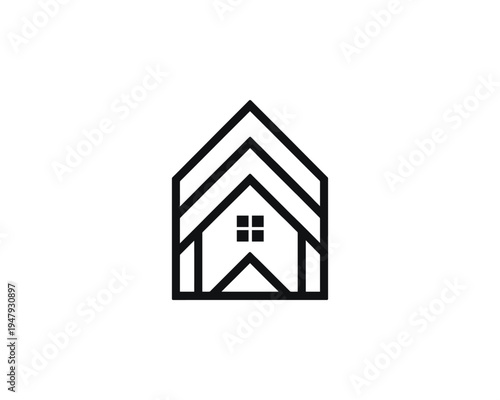 Free Download House abstract geometric window minimalist architecture vector logo - GFXLoad