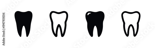 Human Premolar Tooth Icon Set. Detailed Dental Anatomy Diagram for Oral Care and Education.