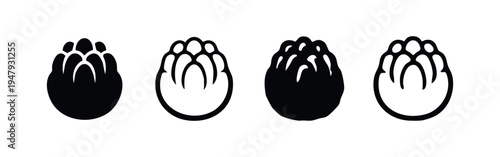 Hops Cone Beer Ingredient Icons. Brewing Hop Plant and Craft Beer Vector Symbol Collection.