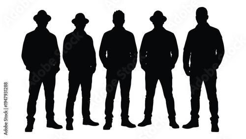 A group of men standing in a line