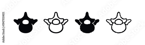 Human Vertebra Anatomy Icons Set