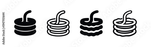 Abstract Bell Pepper or Capsicum Slices Icon Set - Vector Graphic Elements