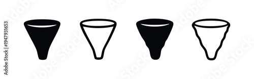 Abstract Conical Shapes Icon Set - Stylized Carrot or Horn Graphic Elements