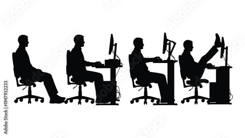 People sitting in different positions at their desks