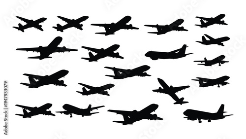Collection of various airplanes and helicopters