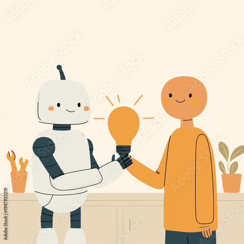 Warmly Imperfect Robot and Human Share an Idea in Cozy Workshop
