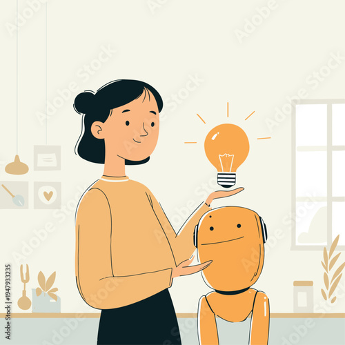 Warmly Imperfect Robot and Human Share an Idea in Cozy Workshop