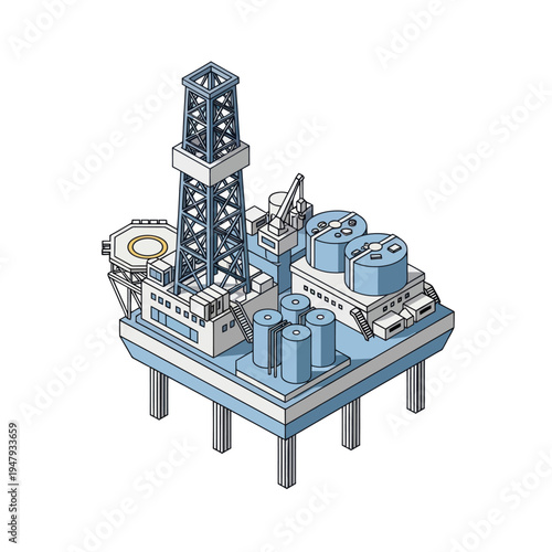 Offshore Oil Rig Platform Structure.