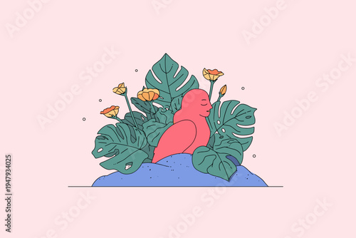 Abstract Bird Shape Formed from Vintage Collage Elements