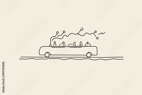 Cross-Section Diagram of a Hydrogen Fuel Cell Generating Clean Energy