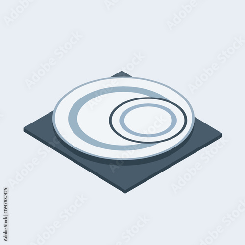 White Plate on Dark Background.