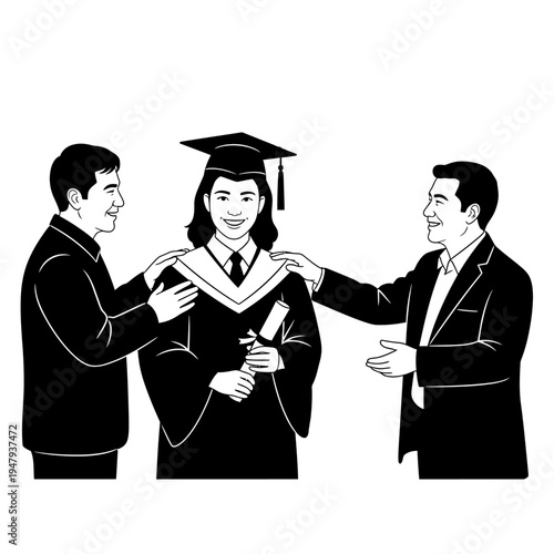 Graduate receiving academic honor award.