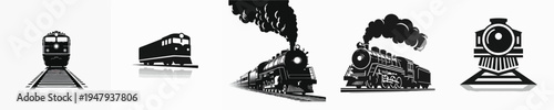 Vászonkép Vector silhouette of train