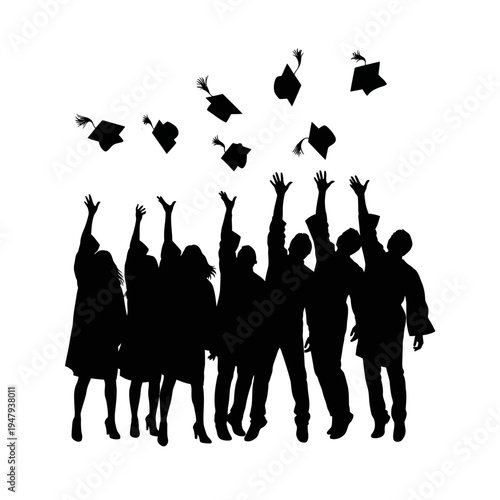 Group of people celebrating graduation day.